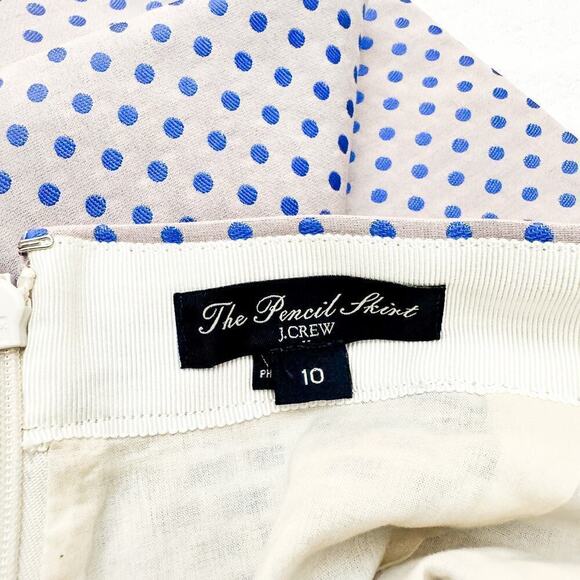 J. Crew The Pencil Skirt Polka Dot Straight Classic Patterned Size 10 - Picture 2 of 6